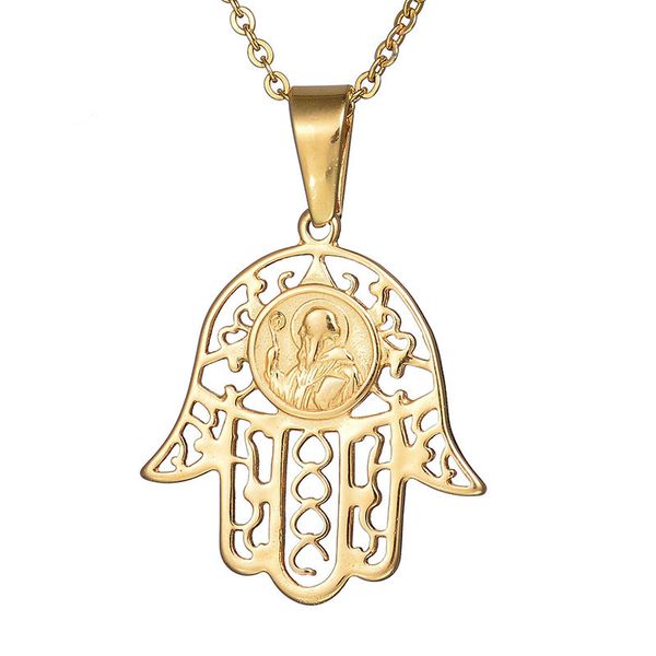 hip hop necklace for men and women wild hollow golden fatima hand pendant jewelry stainless steel fashion gifts, Silver
hip hop necklace for men and women wild hollow golden fatima hand pendant jewelry stainless steel fashion gifts, Silver