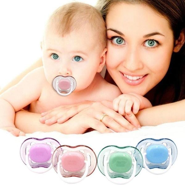Baby Silicone Pacifier Soothing Infants Bite Chew Supplies Newborn Comfort Appease Nipple Flat Teat Pacifiers Dropshipping