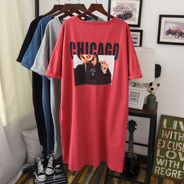 summer long t shirts women loose femme letter print cotton tees short sleeve ladies tee shirt knee length, White
summer long t shirts women loose femme letter print cotton tees short sleeve ladies tee shirt knee length, White