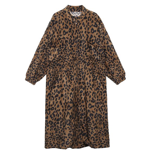 women trench coat long sleeve leopard print women windbreaker loose long womens overcoat corduroy trench autumn winter, Tan;black
women trench coat long sleeve leopard print women windbreaker loose long womens overcoat corduroy trench autumn winter, Tan;black