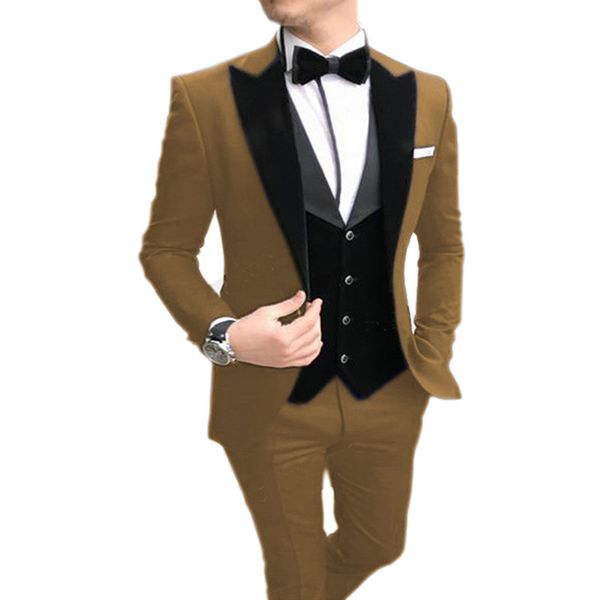 men suit 3 piece peaked collar slim fit brown/burgundy v neck tuxedo groomsmen wedding costume homme (blazer+vest+pants, White;black
men suit 3 piece peaked collar slim fit brown/burgundy v neck tuxedo groomsmen wedding costume homme (blazer+vest+pants, White;black