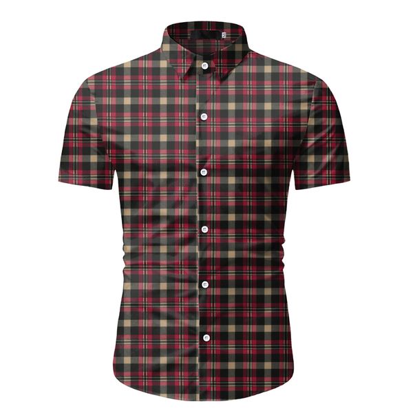 european and american new creative personalized men's casual trend short sleeve shirt pointed collar check short sleeve shirt, White;black
european and american new creative personalized men's casual trend short sleeve shirt pointed collar check short sleeve shirt, White;black