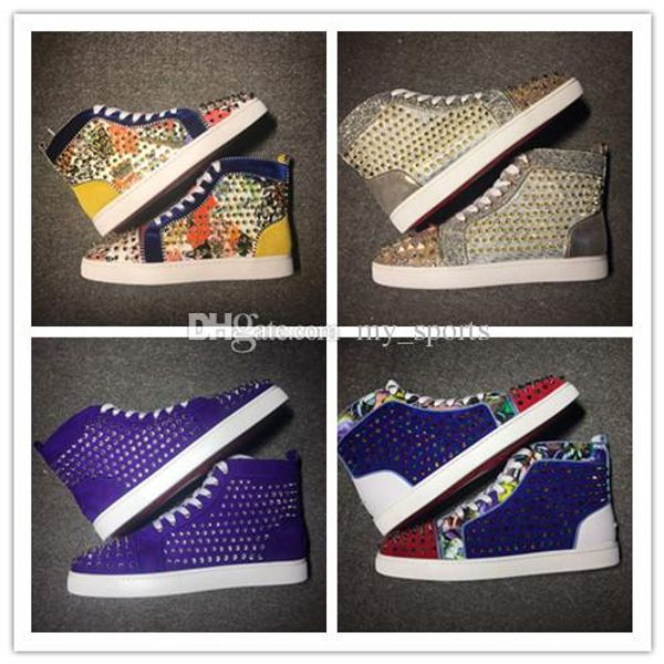 red bottoms studded spikes men women luxury designer casual shoes fashion insider sneakers triple blue red white leather high boots, Black
red bottoms studded spikes men women luxury designer casual shoes fashion insider sneakers triple blue red white leather high boots, Black
