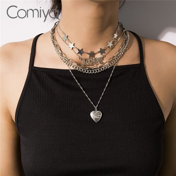 chains comiya necklace for women bijoux gold silver color multi layers links mujer collare statement stars heart maxi necklaces
chains comiya necklace for women bijoux gold silver color multi layers links mujer collare statement stars heart maxi necklaces