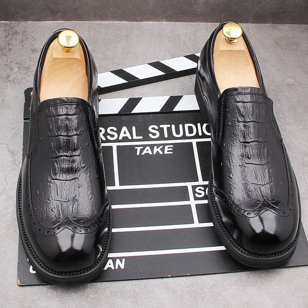 errfc new arrival men black formal shoes fashion round toe slip on crocodile pattern brogue shoes for man office career leisure
errfc new arrival men black formal shoes fashion round toe slip on crocodile pattern brogue shoes for man office career leisure