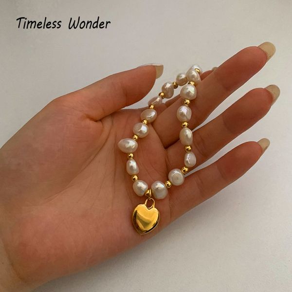 timeless wonder glam irregular natural pearl heart bracelets women stainless steel jewelry gothic boho sweet kpop ins 1628, Golden;silver
timeless wonder glam irregular natural pearl heart bracelets women stainless steel jewelry gothic boho sweet kpop ins 1628, Golden;silver
