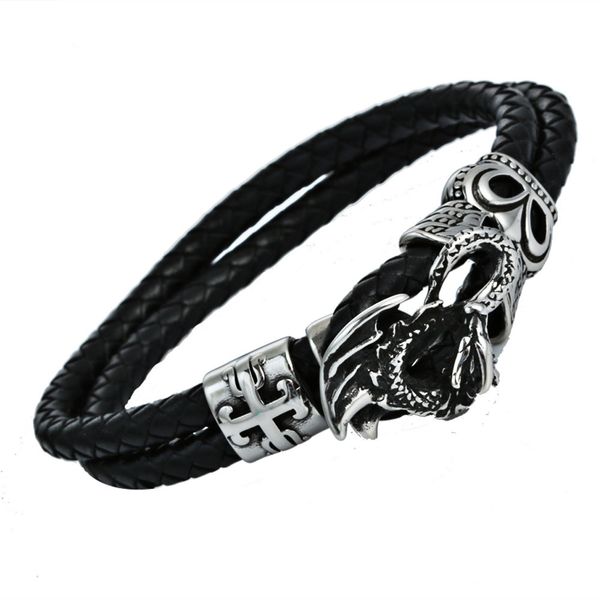 manufacturers direct selling new style stainless steel weave leather bracelet retro cool titanium steel animal bracelets dragon, Silver
manufacturers direct selling new style stainless steel weave leather bracelet retro cool titanium steel animal bracelets dragon, Silver