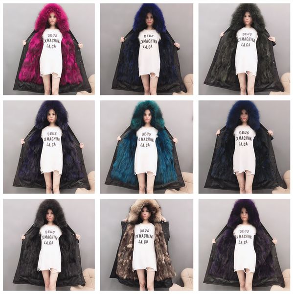 women fashion real raccoon fur parka coat lady removable liner jackets 2019 new fall winter warm windproof overcoat, Black
women fashion real raccoon fur parka coat lady removable liner jackets 2019 new fall winter warm windproof overcoat, Black