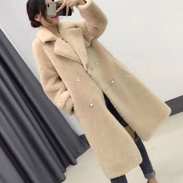 2019 women's wool winter coat women real fur coat suit collar female thick warm double-breasted pocket loose long parkas jacket, Black
2019 women's wool winter coat women real fur coat suit collar female thick warm double-breasted pocket loose long parkas jacket, Black