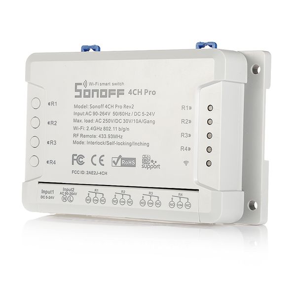 sonoff 4ch pro rev2 4-gang wifi smart switch support switching among self-locking mode, inching mode and interlock mode
sonoff 4ch pro rev2 4-gang wifi smart switch support switching among self-locking mode, inching mode and interlock mode