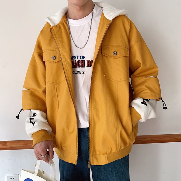 autumn new hooded jacket men fashion hit color cotton casual tooling jacket man streetwear wild hip hop loose bomber, Black;brown
autumn new hooded jacket men fashion hit color cotton casual tooling jacket man streetwear wild hip hop loose bomber, Black;brown