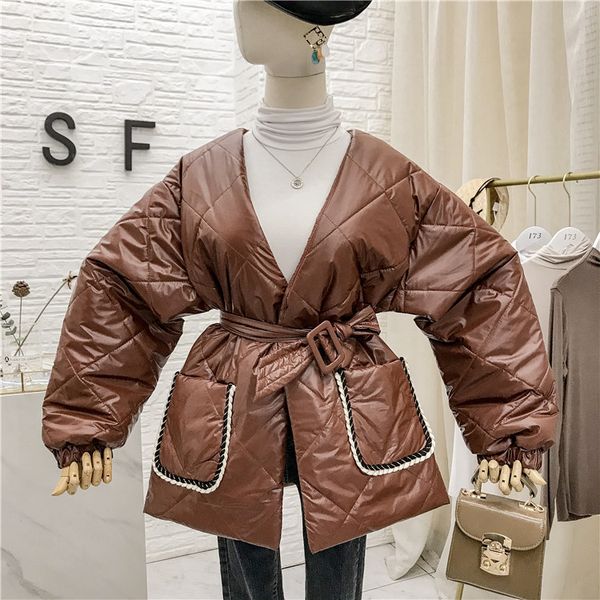 2019 winter new cotton padded coat woman fashion v-neck lace-up sashes thick jacket women lazy wind warm coats outwear femininos, Black
2019 winter new cotton padded coat woman fashion v-neck lace-up sashes thick jacket women lazy wind warm coats outwear femininos, Black