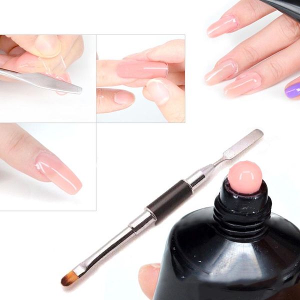 2018 uv polygel poly gel nail brush dual-ended slice shape nail art tool, Yellow