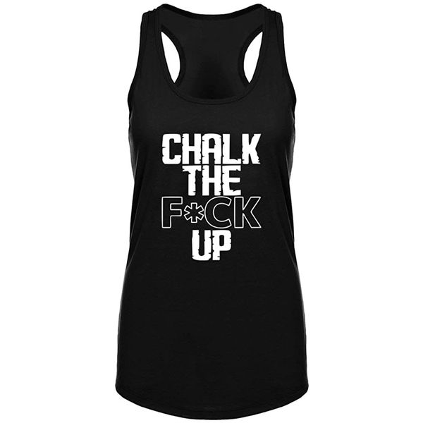 women's chalk the fck up bodybuilding gym fitness workout racerback tank summer letter print tank top, White
women's chalk the fck up bodybuilding gym fitness workout racerback tank summer letter print tank top, White