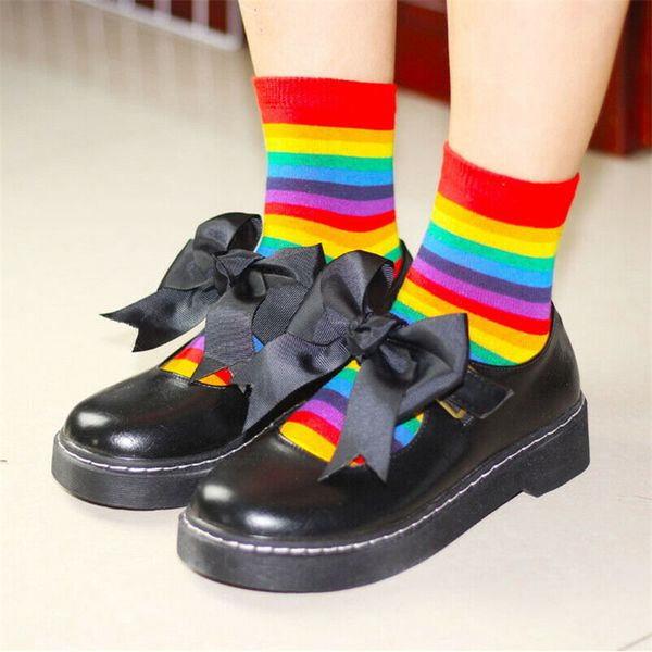 cute casual girl lady winter warm cotton heart rainbow ankle-high socks, Pink;yellow
cute casual girl lady winter warm cotton heart rainbow ankle-high socks, Pink;yellow