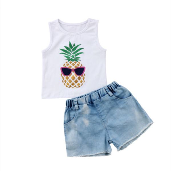 Baby Clothes Baby Girl Clothing TPineapple Vest + Denim Shorts Outfit Set Clothes Size 1-6Y
Baby Clothes Baby Girl Clothing TPineapple Vest + Denim Shorts Outfit Set Clothes Size 1-6Y