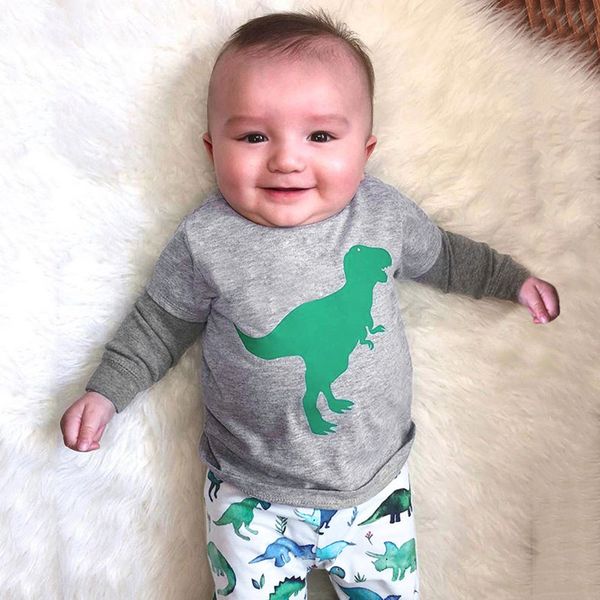 children's clothing clothes boys clothes infant baby boys long sleeve t-shirt dinosaur cartoon pants sets l30808, White
children's clothing clothes boys clothes infant baby boys long sleeve t-shirt dinosaur cartoon pants sets l30808, White