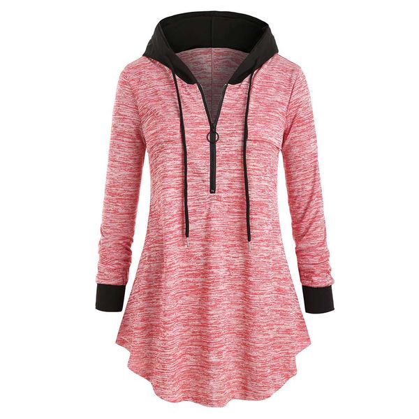 rosegal large size space dye half-zip hooded long tunic zippers long sleeve women sweatshirts lace up fall pullover hoodies, Black
rosegal large size space dye half-zip hooded long tunic zippers long sleeve women sweatshirts lace up fall pullover hoodies, Black