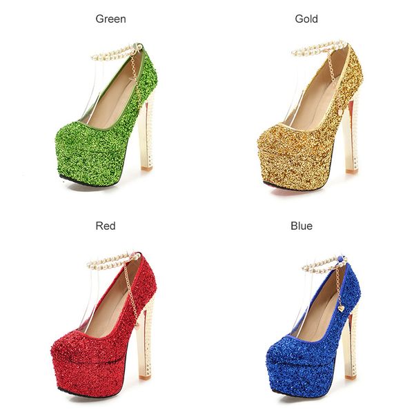 women pumps high square heel pearl buckle ladies bling bridal wedding women platform shoes gold high heels, Black
women pumps high square heel pearl buckle ladies bling bridal wedding women platform shoes gold high heels, Black