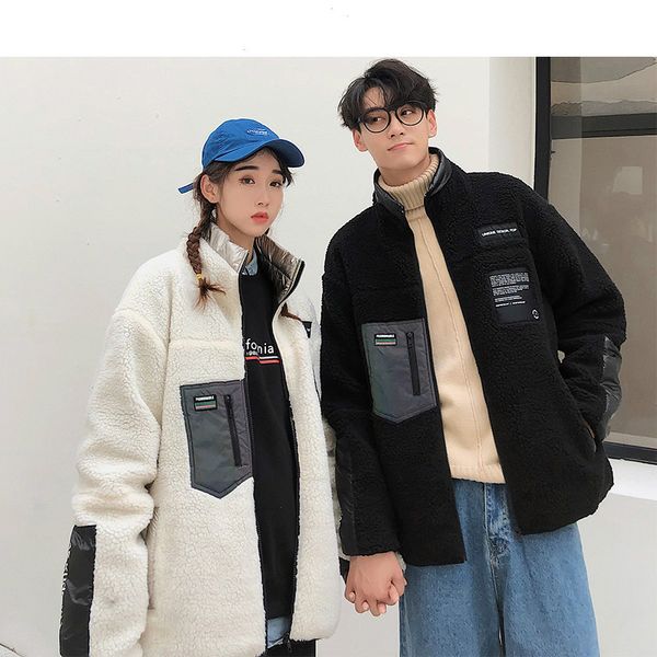 men lambswool streetwear jackets 2019 winter couple streetwear color block windbreaker harajuku thick coats plus size, Black;brown
men lambswool streetwear jackets 2019 winter couple streetwear color block windbreaker harajuku thick coats plus size, Black;brown