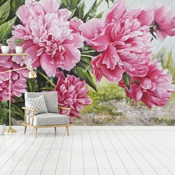 custom any size mural wallpaper modern hand painted pink peony flower wall painting living room tv sofa bedroom papel de parede
custom any size mural wallpaper modern hand painted pink peony flower wall painting living room tv sofa bedroom papel de parede