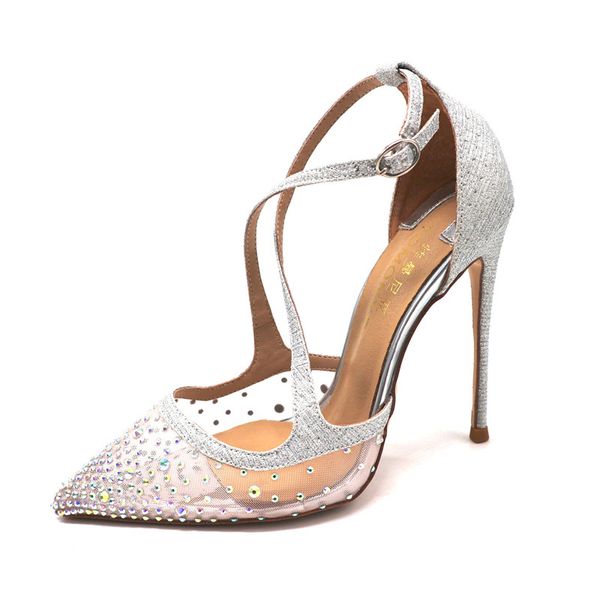 fashion women pumps lady silver mesh criss-cross crystal strass point toe bride wedding shoes high heels 12cm 10cm thin, Black
fashion women pumps lady silver mesh criss-cross crystal strass point toe bride wedding shoes high heels 12cm 10cm thin, Black