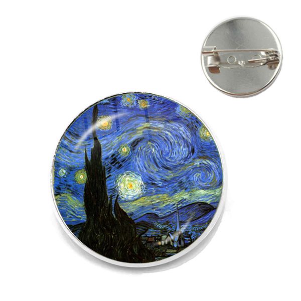 fashion van gogh art starry night sunflower brooches 20mm glass cabochon dome school bag silver brooch pins badge for women men, Gray
fashion van gogh art starry night sunflower brooches 20mm glass cabochon dome school bag silver brooch pins badge for women men, Gray