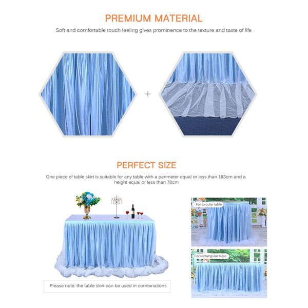 2019 wedding tulle tutu solid table skirt party birthday festive party decoration other bedding supplies
2019 wedding tulle tutu solid table skirt party birthday festive party decoration other bedding supplies