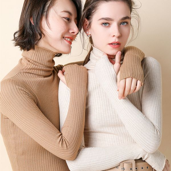 cashmere women sweater turtleneck knitted pullovers casual long sleeve slim bottoming soft female jumper 2019, White;black
cashmere women sweater turtleneck knitted pullovers casual long sleeve slim bottoming soft female jumper 2019, White;black