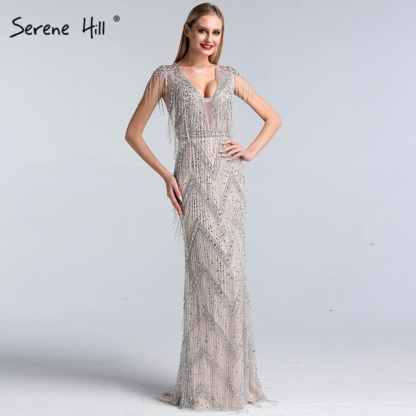 silver beading tassel v-neck luxury evening dresses 2019 latest design sleeveless mermaid evening gowns serene hill la60830, White;black
silver beading tassel v-neck luxury evening dresses 2019 latest design sleeveless mermaid evening gowns serene hill la60830, White;black