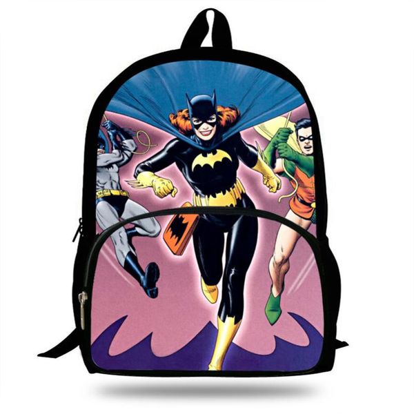 new batgirls cartoon batwomen print backpack school bag for girls kids daily shoulder bags children girls schools backpack