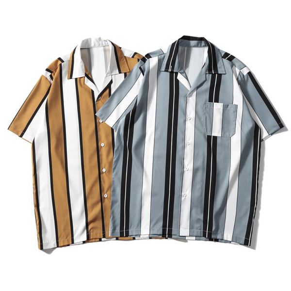 en's 2020 summer beach short-sleeved shirt men casual youth fashion men's striped shirt men's shirts striped, White;black
en's 2020 summer beach short-sleeved shirt men casual youth fashion men's striped shirt men's shirts striped, White;black