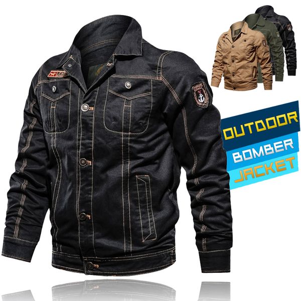 men's jackets plus size mens tactical jacket male single breasted bomber spring autumn army pilot jaqueta masculina, Black;brown
men's jackets plus size mens tactical jacket male single breasted bomber spring autumn army pilot jaqueta masculina, Black;brown