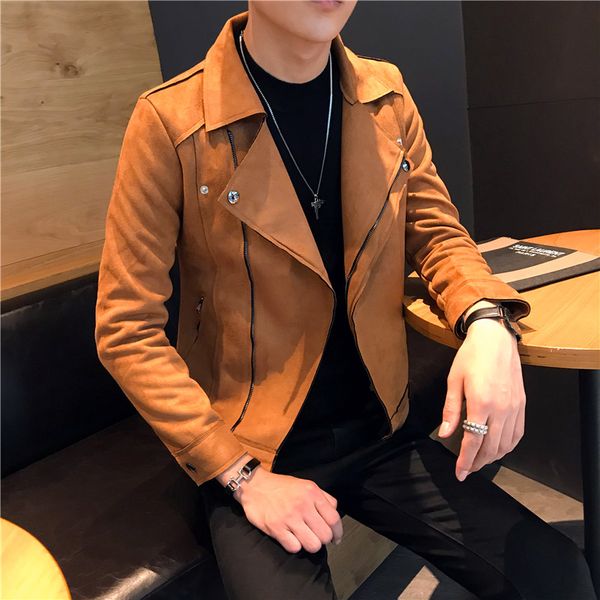 autumn thick suede solid color jacket men trend cable-stayed slim fit youth jackets long sleeve casual mens jackets, Black;brown
autumn thick suede solid color jacket men trend cable-stayed slim fit youth jackets long sleeve casual mens jackets, Black;brown