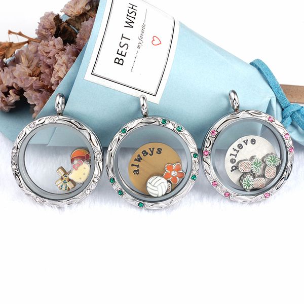 30mm twist-off waterproof locket silver czech crystals 316l stainless steel floating memory locket pendant (only locket
30mm twist-off waterproof locket silver czech crystals 316l stainless steel floating memory locket pendant (only locket