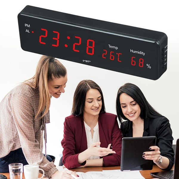 hobbylane electronic led alarm clock wall clock with temperature & humidity display european specification 38.5 * 10 * 4.5cm
hobbylane electronic led alarm clock wall clock with temperature & humidity display european specification 38.5 * 10 * 4.5cm