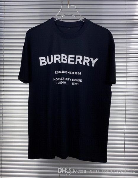 2020 british summer latest style letter printing mixed cotton minimalist t-shirt men and women wild fashion casual london, White;black