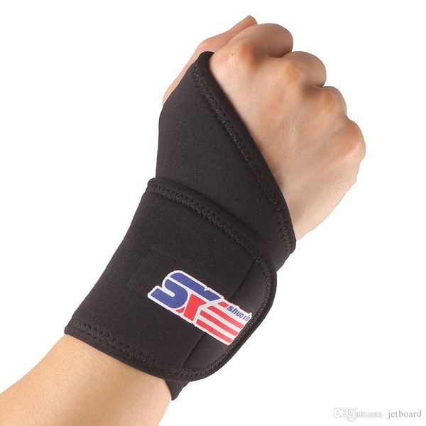 

shou xin sx502 monolithic sport gym elastic stretchy wrist guard protector - made by breathable and durable materials, Black;red