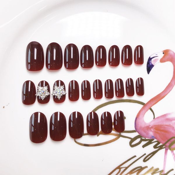 new shiny wine red fake nails with glue drill ring round head full cover manicure accessories bride's fake nail patch nail art, Red;gold
new shiny wine red fake nails with glue drill ring round head full cover manicure accessories bride's fake nail patch nail art, Red;gold