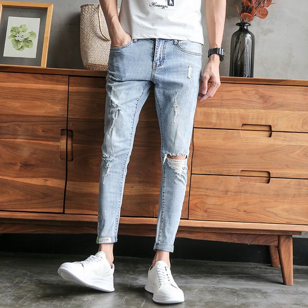 summer men jeans all match slim fit denim men biker jeans hole streetwear ankle length casual trousers male clothing 34-28, Blue
summer men jeans all match slim fit denim men biker jeans hole streetwear ankle length casual trousers male clothing 34-28, Blue
