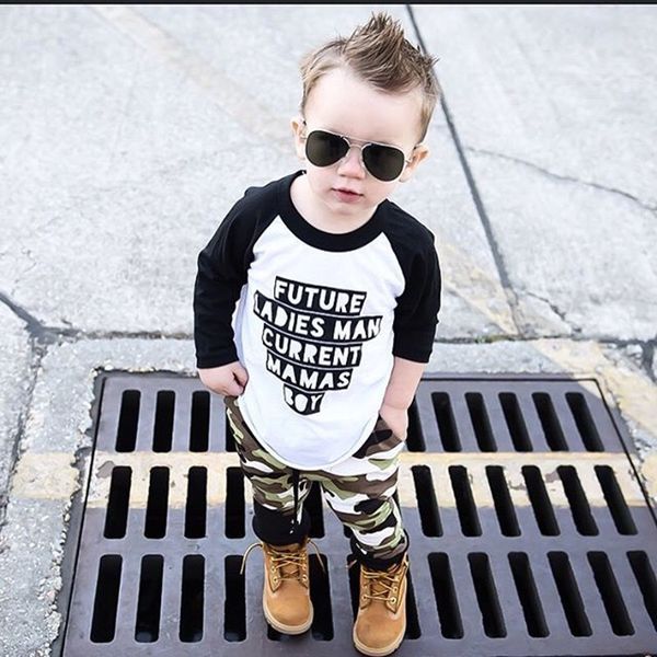 autumn fashion baby boys kids toddler long sleeve cotton letter t-shirt +camouflage long pants clothes outfit set 2pcs, White
autumn fashion baby boys kids toddler long sleeve cotton letter t-shirt +camouflage long pants clothes outfit set 2pcs, White