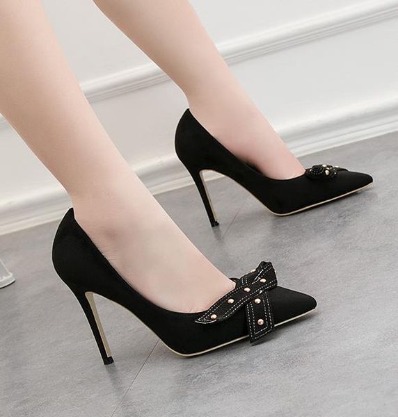 elegant lady single shoes fashion pointed rivets suede sequins sli-on 10cm thin heels women pumps 4 colors size 35-39, Black
elegant lady single shoes fashion pointed rivets suede sequins sli-on 10cm thin heels women pumps 4 colors size 35-39, Black