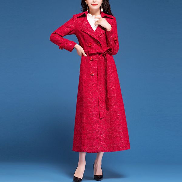 2018 spring fall red green black lace double breasted long trench coat for women , female womens clothes coats overcoat, Tan;black
2018 spring fall red green black lace double breasted long trench coat for women , female womens clothes coats overcoat, Tan;black