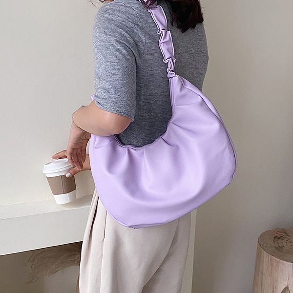 folds design pu leather shoulder for women 2020 summer small handbags female travel hand bag purple half moon bag
folds design pu leather shoulder for women 2020 summer small handbags female travel hand bag purple half moon bag