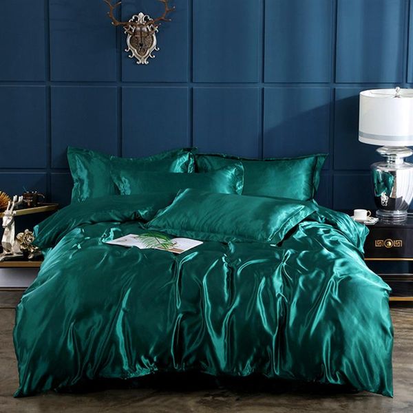 bedding sets 40 satin silk set king size bed quilt duvet cover linens and pillowcase for single double bedclothes
bedding sets 40 satin silk set king size bed quilt duvet cover linens and pillowcase for single double bedclothes