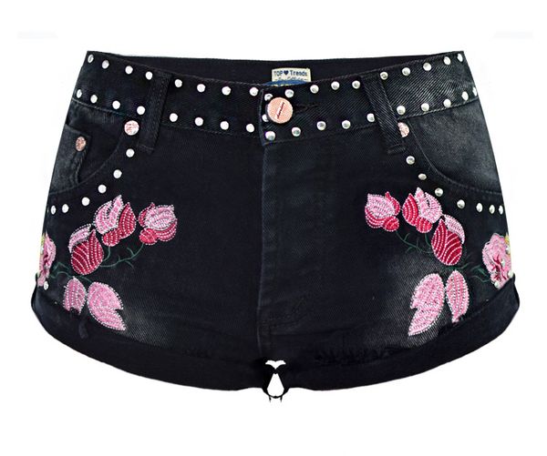 punk black short jeans with rivets flower embroidery short jeans for women summer boyfriend women denim pants, Blue
punk black short jeans with rivets flower embroidery short jeans for women summer boyfriend women denim pants, Blue