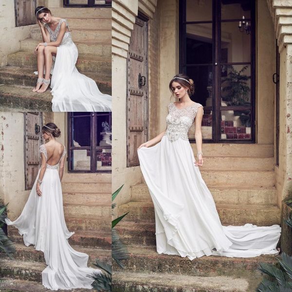beaded beach wedding dresses v neck backless bohemian crystals bridal gowns sweep train sequined chiffon boho wedding dress, White
beaded beach wedding dresses v neck backless bohemian crystals bridal gowns sweep train sequined chiffon boho wedding dress, White