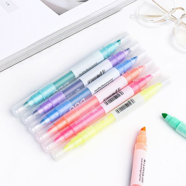 8colors/set kawaii highlight pens mild liner highligher dual headed fluorescent pen office school stationery pen supplies, Black;red
8colors/set kawaii highlight pens mild liner highligher dual headed fluorescent pen office school stationery pen supplies, Black;red