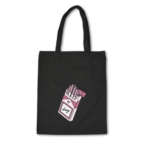 cute drink bottle print women canvas bag fashion cigarette canvas bag art printing shoulder bags ladies cotton shopping bags