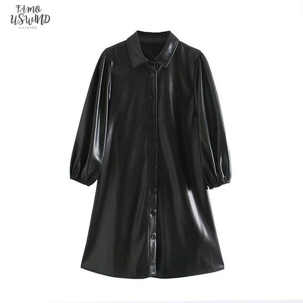 fashion women black fur color pu leather mini dress lantern long sleeve streetwear female dresses a line turn down collar sundresses, Black;gray
fashion women black fur color pu leather mini dress lantern long sleeve streetwear female dresses a line turn down collar sundresses, Black;gray